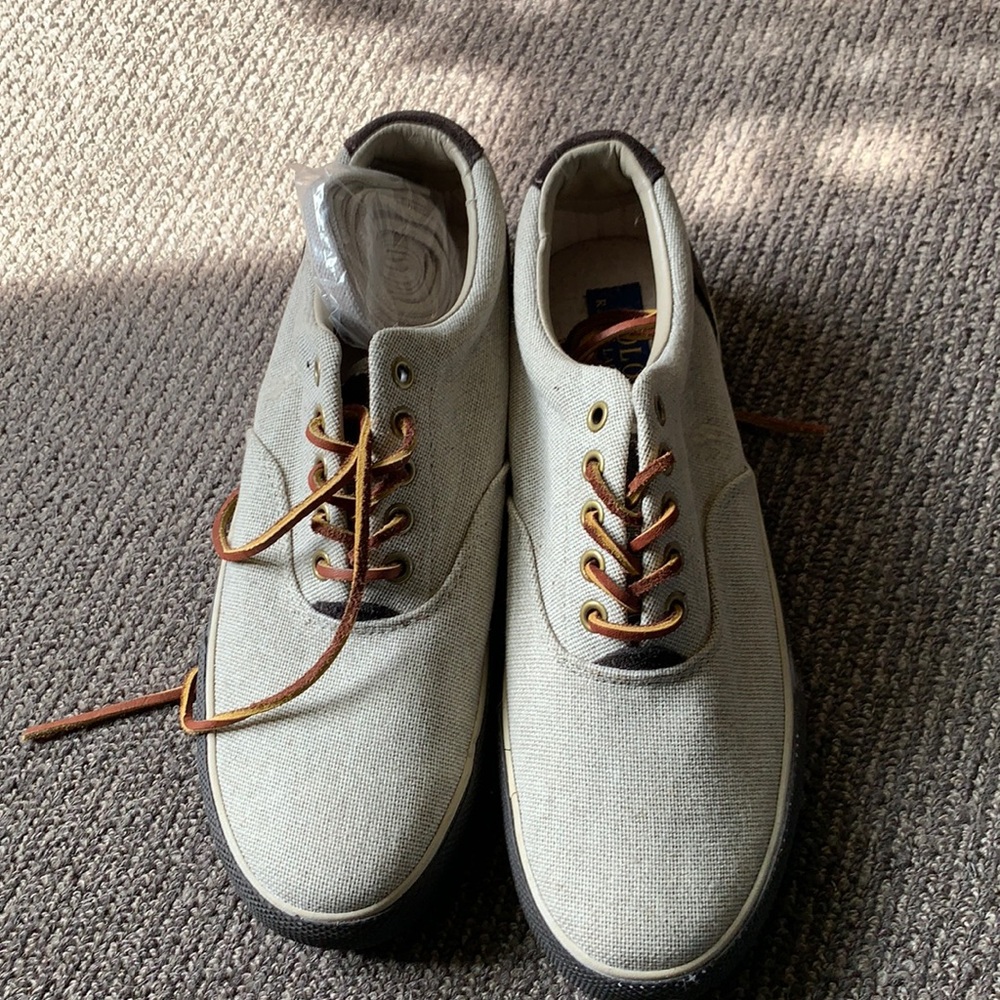 Polo canvas shoes NWOT never worn size 7.5D extra laces included